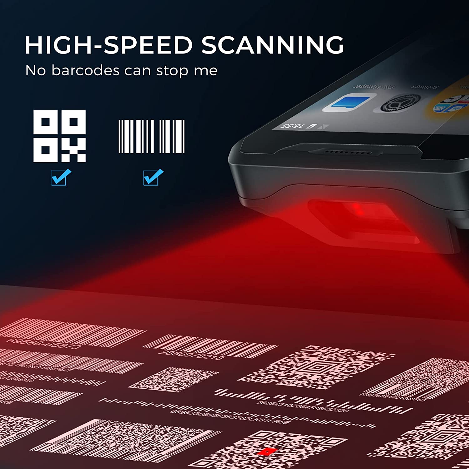 Barcode Scanner Wireless - Android 9 4G Robuuste Draadloze Handheld