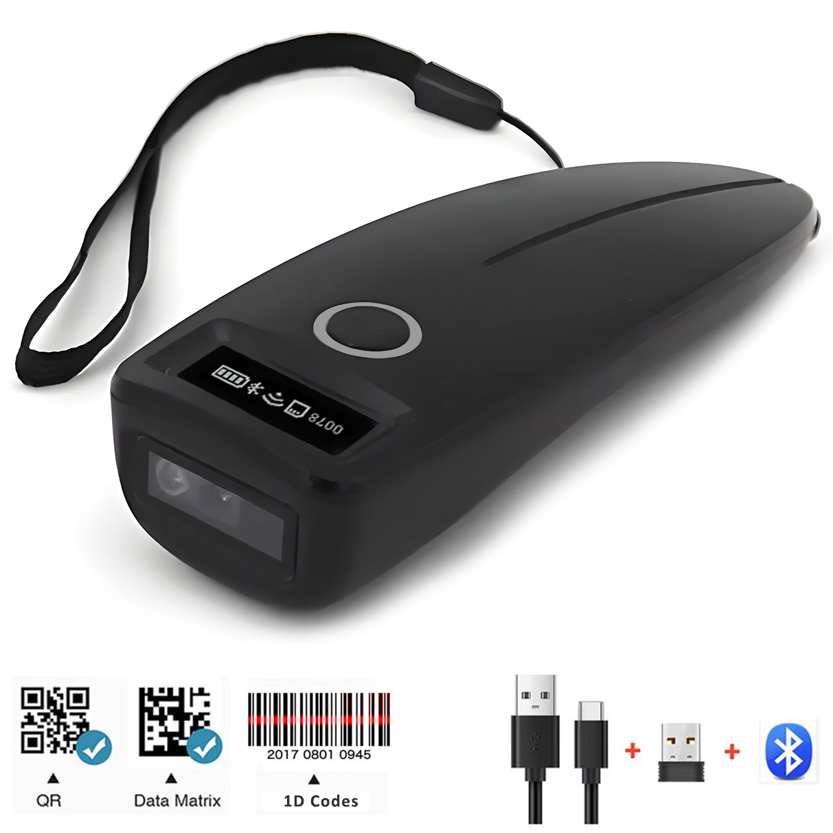 Barcode Scanner Wireless - Barcodescanner Draadloos 1D 2D QR-codescanner USB