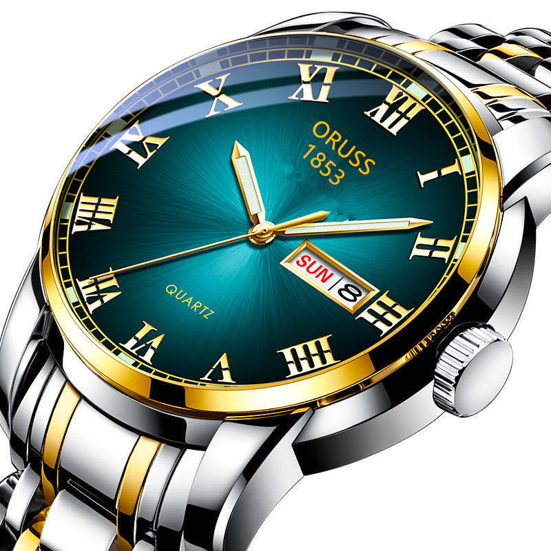 Smart Watch Kids - Heren quartzhorloge, lichtgevend, roestvrij staal, kalenderhorloge,