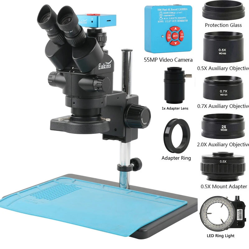 Digital Magnifier Reading - 3.5-90X Zoom Trinoculaire Stereo Microscoop Set