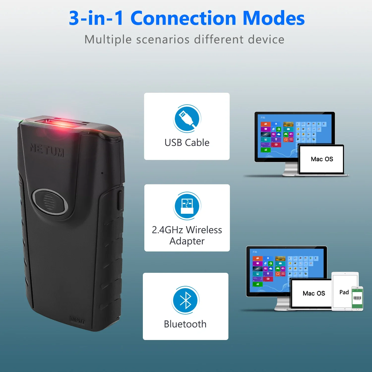 Netum E800 QR-codelezer telefo - Barcode Scanner Wireless recensie en prijs